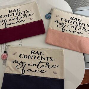 Brand New Zippered Makeup Bag-- Your Choice of Color